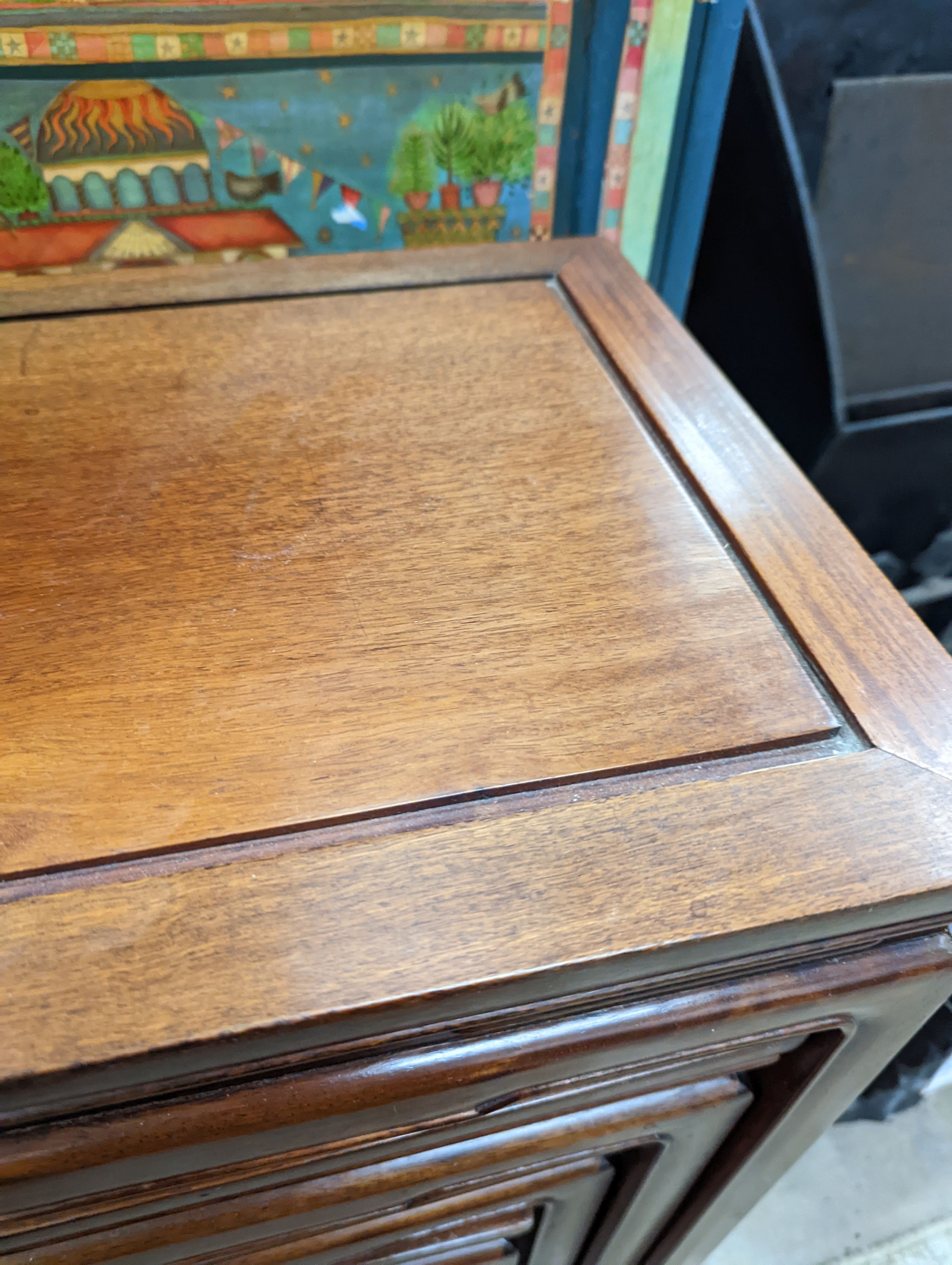 A quartetto of rectangular Chinese hardwood tea tables, width 49cm, depth 34cm, height 70cm